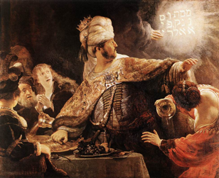 REMBRANDT Harmenszoon van Rijn(b. 1606, Leiden, d. 1669, Amsterdam)Belshazzar's Feast1635Oil on canvas, 168 x 209 cmNational Gallery, LondonLate in the 1640s Rembrandt began to watch Jews more carefully, and to characterize them more deeply 