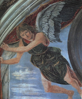 POLLAIOLO, Antonio del(b. 1431/32, Firenze, d. 1498, Roma)Angel (detail)1467FrescoChapel of the Cardinal of Portugal, San Miniato al Monte, Florence*** Keywords: *************Author: POLLAIOLO, Antonio delTitle: Angel (detail)Tim